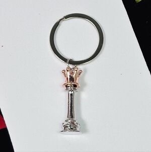 Queen Chess Piece Keychain Rose Gold Silver Pawn Bag Charm Novelty Game Gift